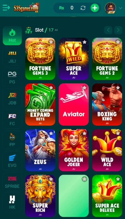 535 games dashboard image