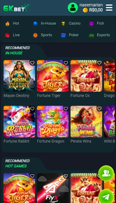 6bet game dashboard image