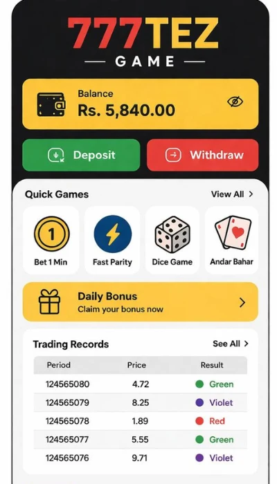 777tez game dashboard image