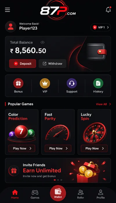 87p.com game dashboard image