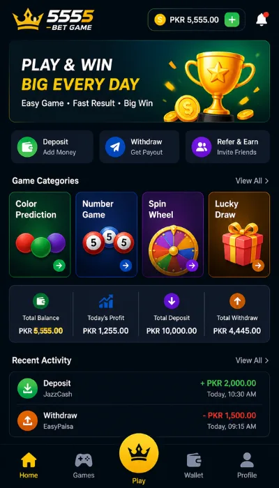 5555 bet game dashboard image